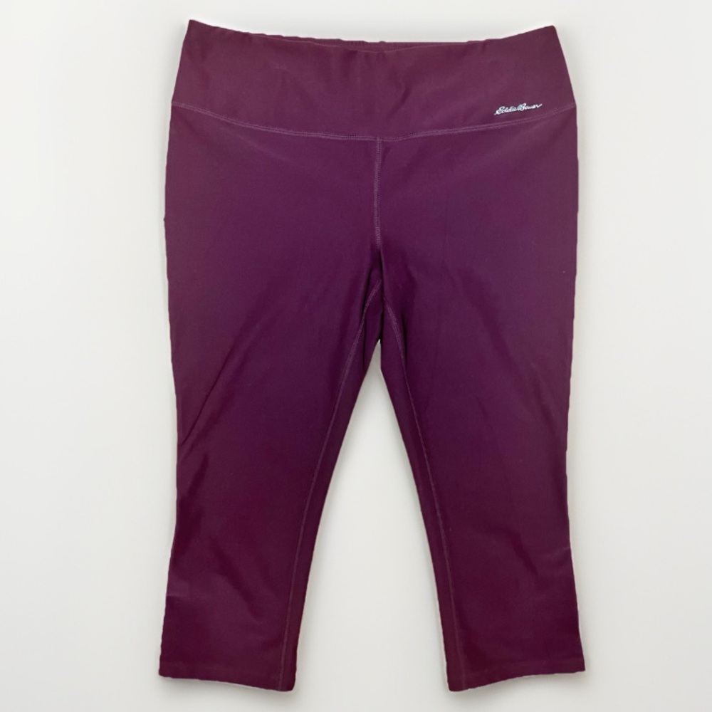 Eddie Bauer Cropped Capri Leggings Pants Burgundy Size Large